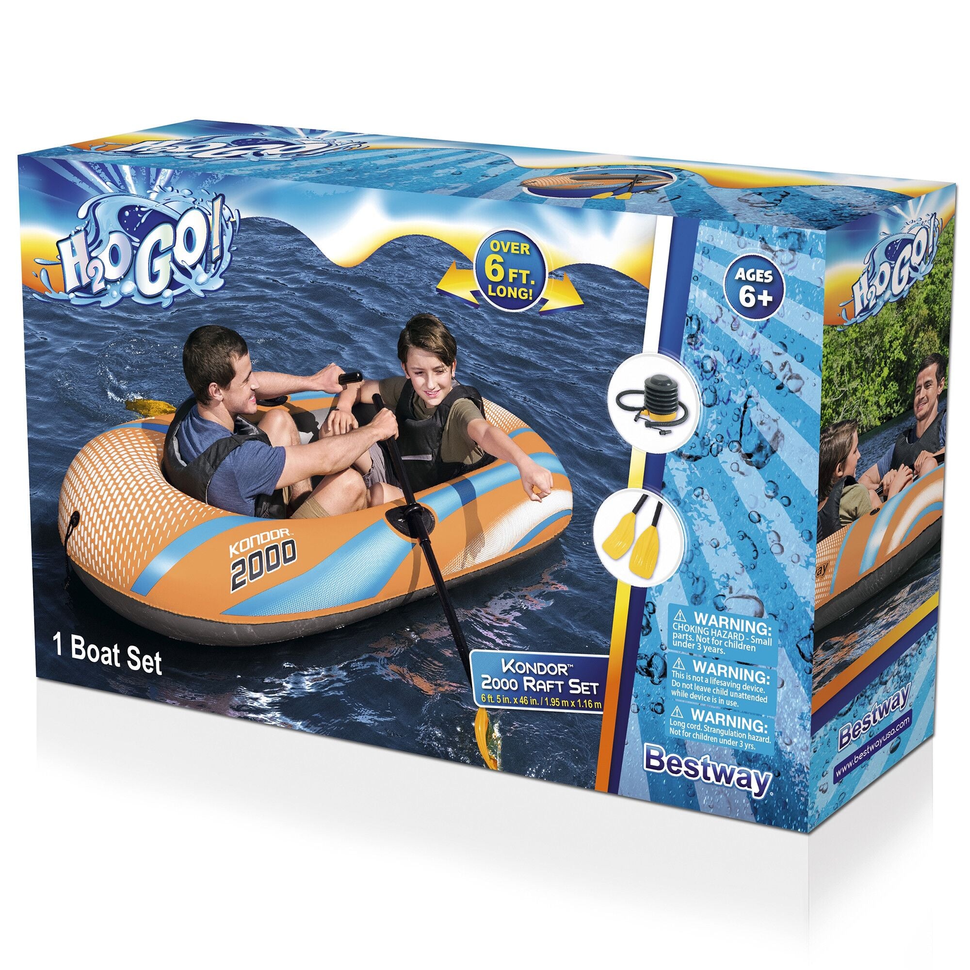Bestway – Bateau pneumatique Kondor 2000 Raft Set (185 × 97 cm)