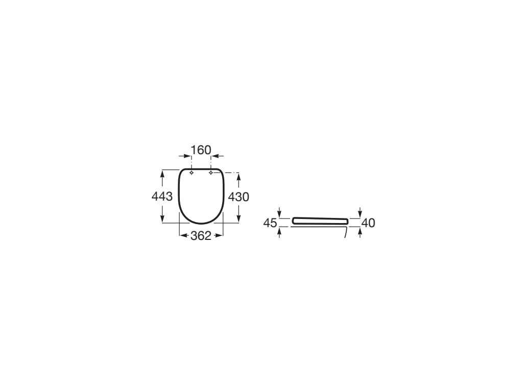 Roca - ROUND - Tapa y asiento para inodoro Debba A801B2000B