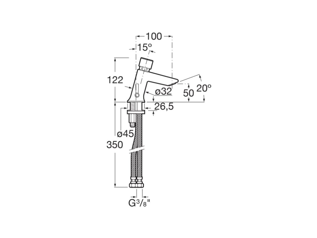 Roca - Grifo monomando lavabo con pulsador y limitador de causal Instant A5A3177C00