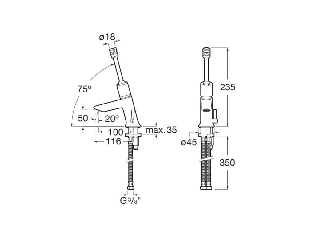 Roca - Grifo monomando lavabo Instant A5A3277C00