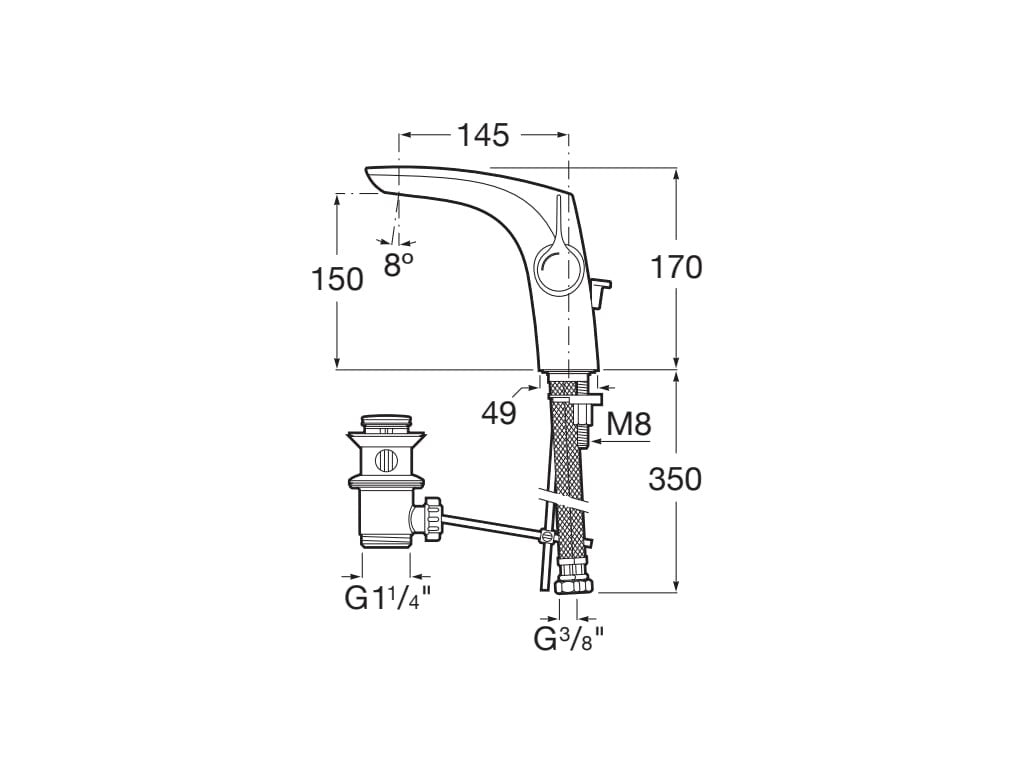 Roca - Grifo de lavabo Insignia con desagüe automático A5A333AC00