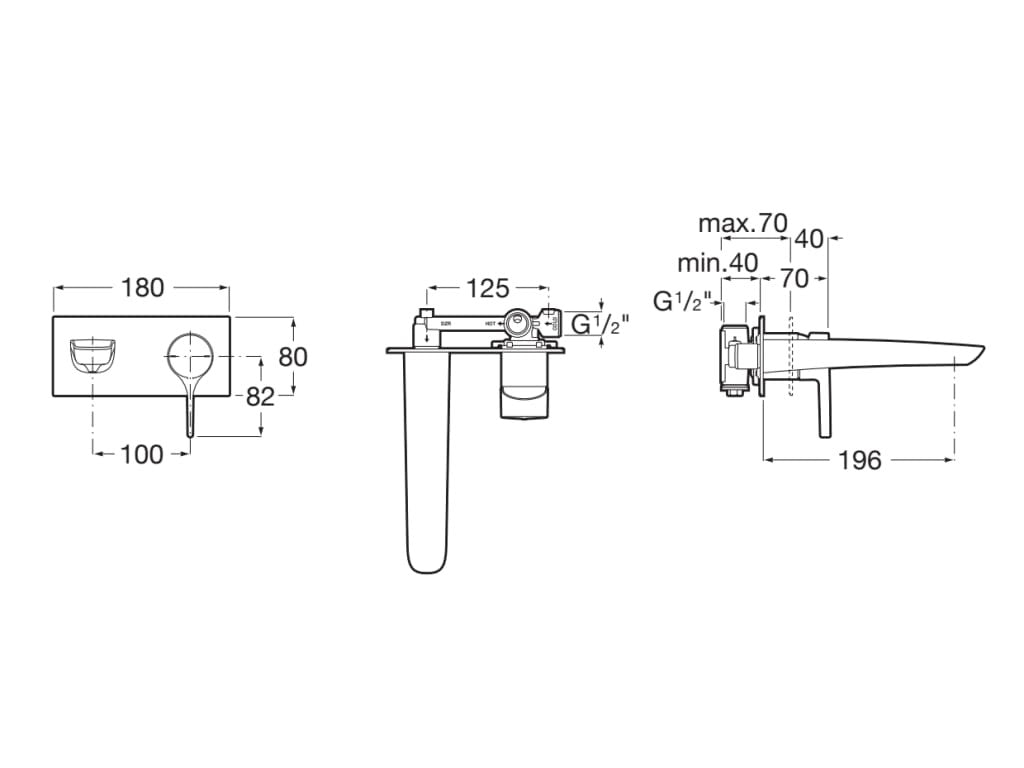 Roca - Mezclador monomando empotrable para lavabo Insignia A5A353ACN0