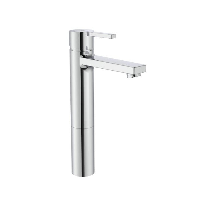 Roca - Grifo de lavabo caño alto con cuerpo liso y desagüe click-clack Naia A5A3796C00