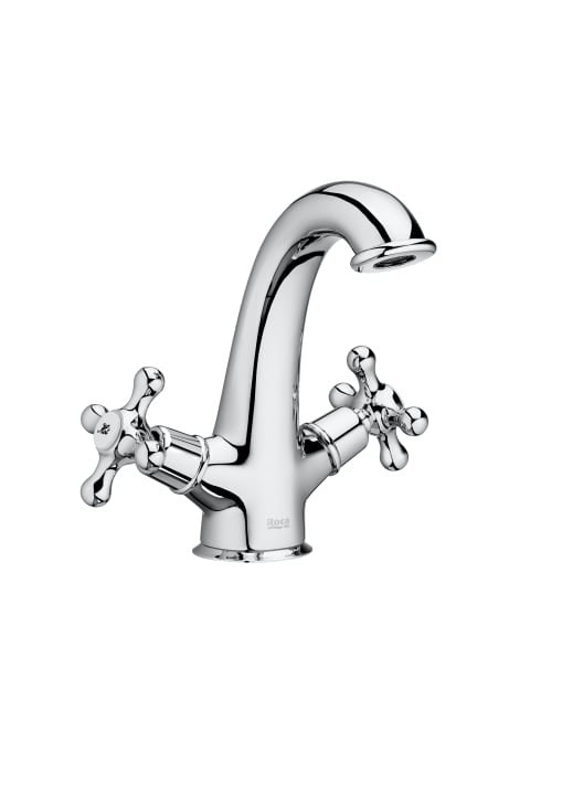 Roca - Grifo de lavabo bimando Carmen con cuerpo liso y desagüe click-clack A5A3A4BC00