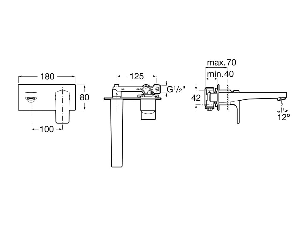 Roca - Mezclador monomando empotrable para lavabo L90 A5A3L20C00