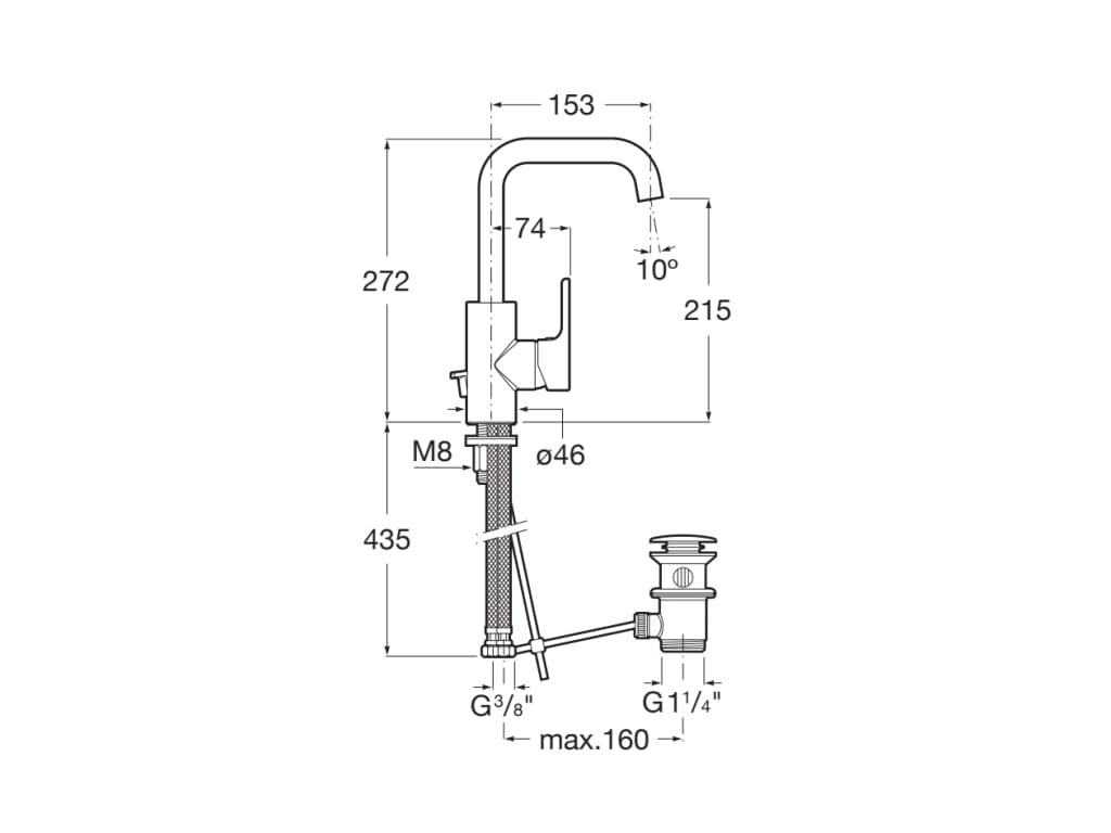 Roca - Mezclador monomando para lavabo Cold Start L20 A5A4009C00