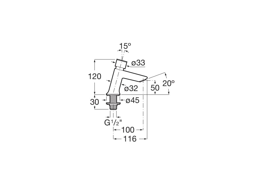 Roca - Grifo temporizado de repisa para lavabo con pulsador y limitador Instant A5A4277C00