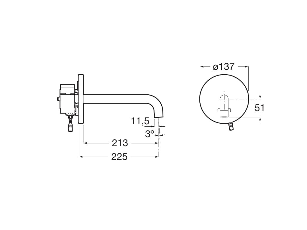 Roca - Grifería electrónica empotrable para lavabo Sentronic A5A4702C00