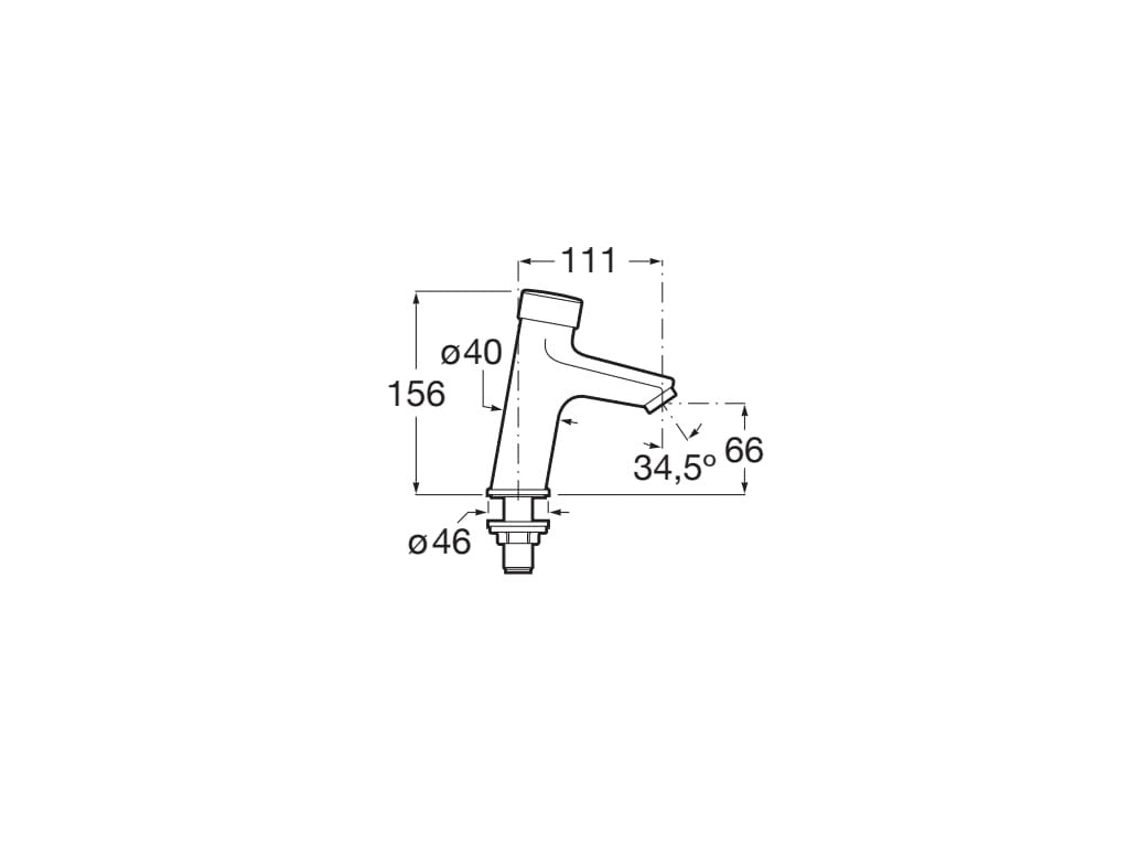 Roca - Grifo temporizado de repisa para lavabo Fluent A5A4A24C00