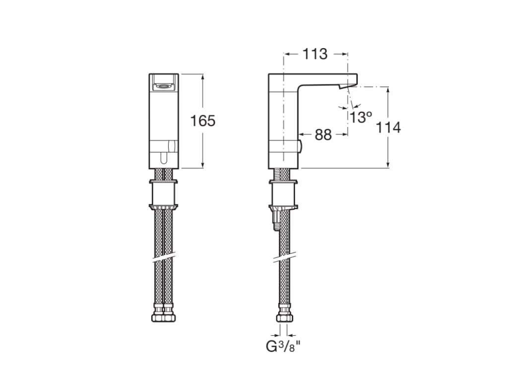 Roca - Grifo de lavabo mezclador alimentación red L90 A5A5501C00