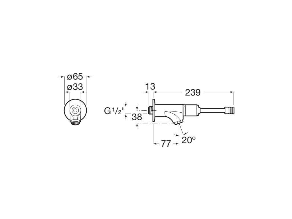 Roca - CARE Grifo temporizado exterior para lavabo con palanca Instant A5A7977C00