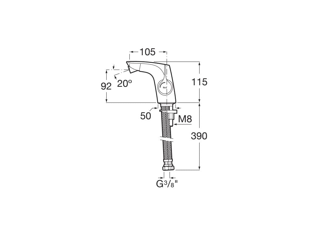 Roca - Grifo de bidé negro titanio cepillado Insignia A5A6A3ANM0