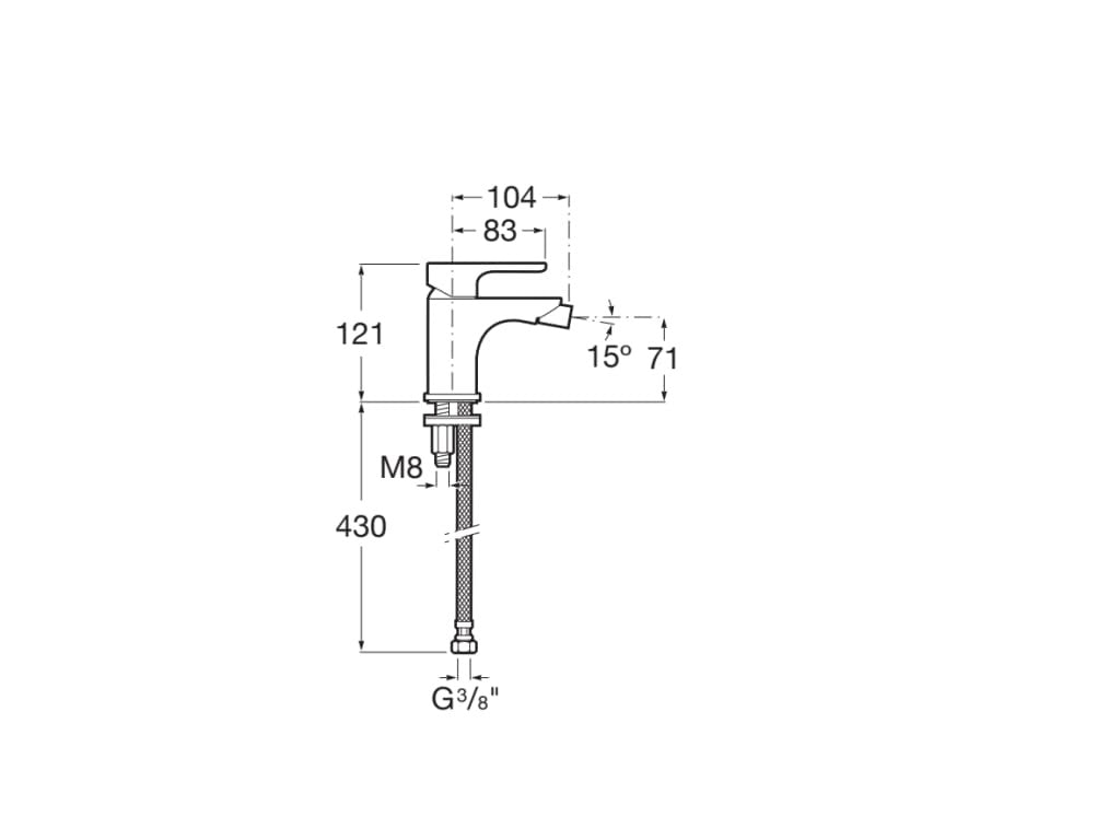 Roca - Grifo de bidé enganche tragacadenilla L20 A5A6B09C00