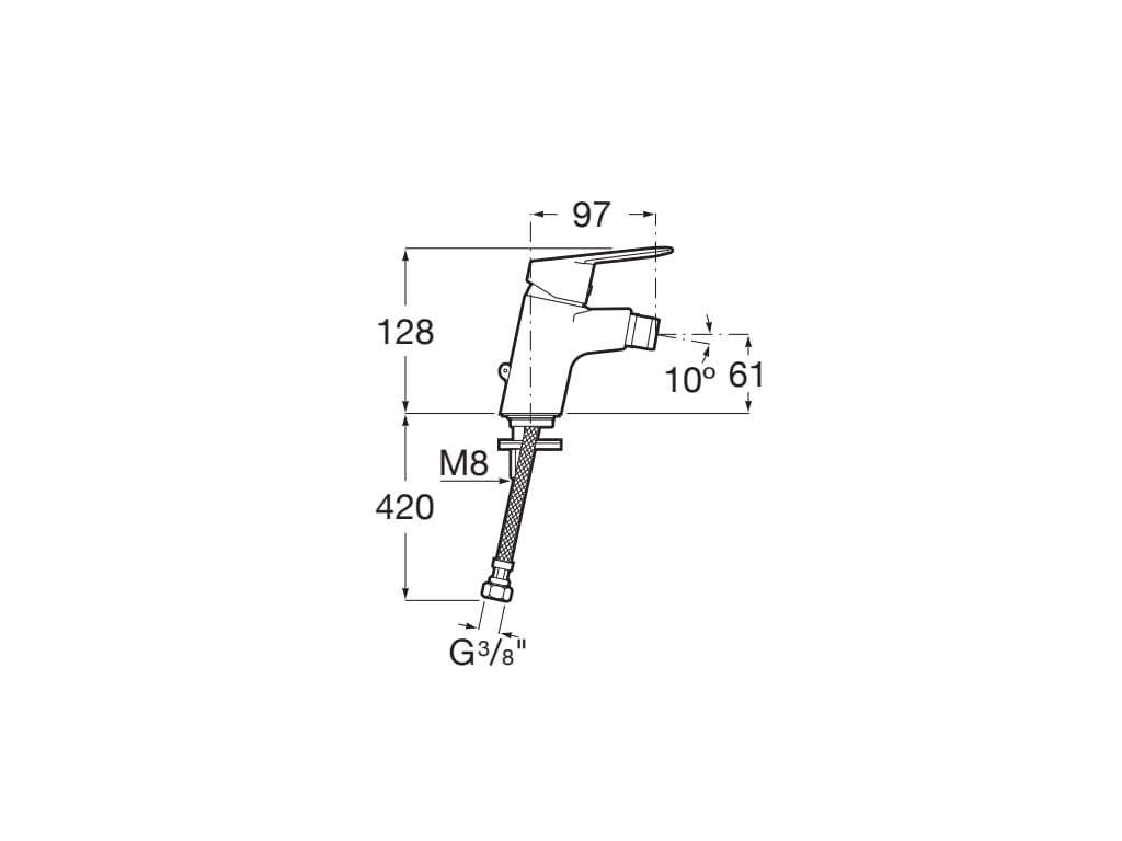 Roca - Grifo de bidé con enganche cadenillas Alfa A5A6E25C00