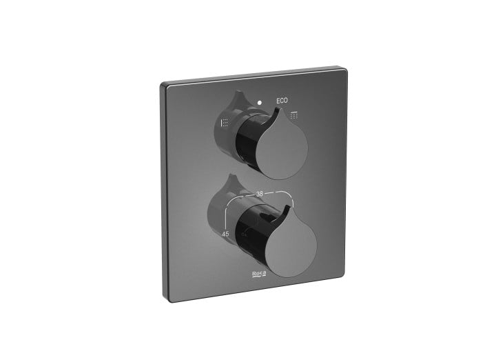 Roca - Black Black Thermostat Tap for Bad Shower A5A0C3acn0