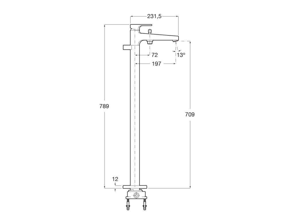 Roca - Mezclador monomando de pie para baño-ducha L90 A5A2701C00