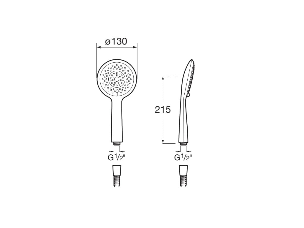 Roca - ROUND 130 - Ducha de mano con 4 funciones Sensum A5B1107CN0