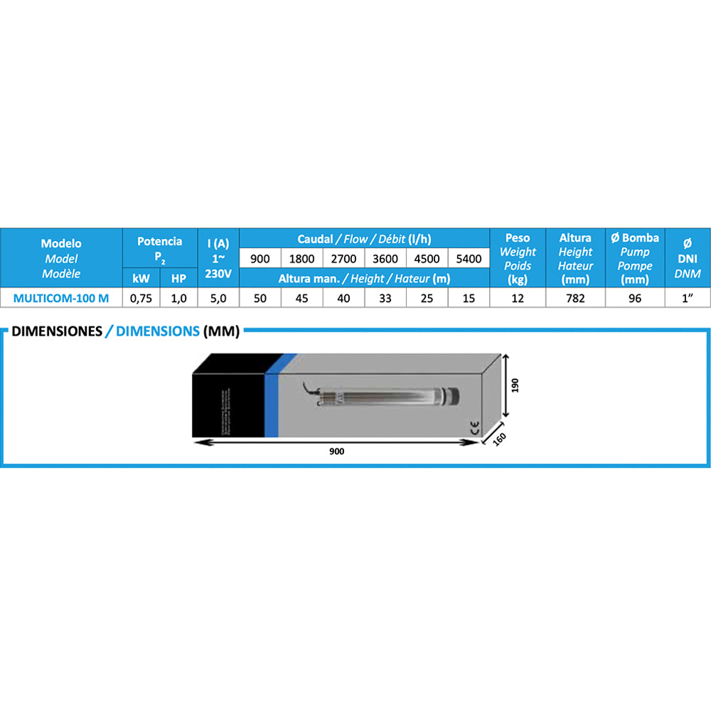 Bombas Bcn - Bomba sumergible para pozo Multicom