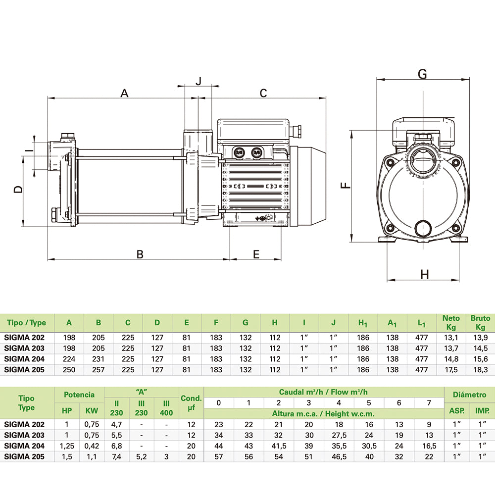 Saci - Sigma Wasserpumpe 200