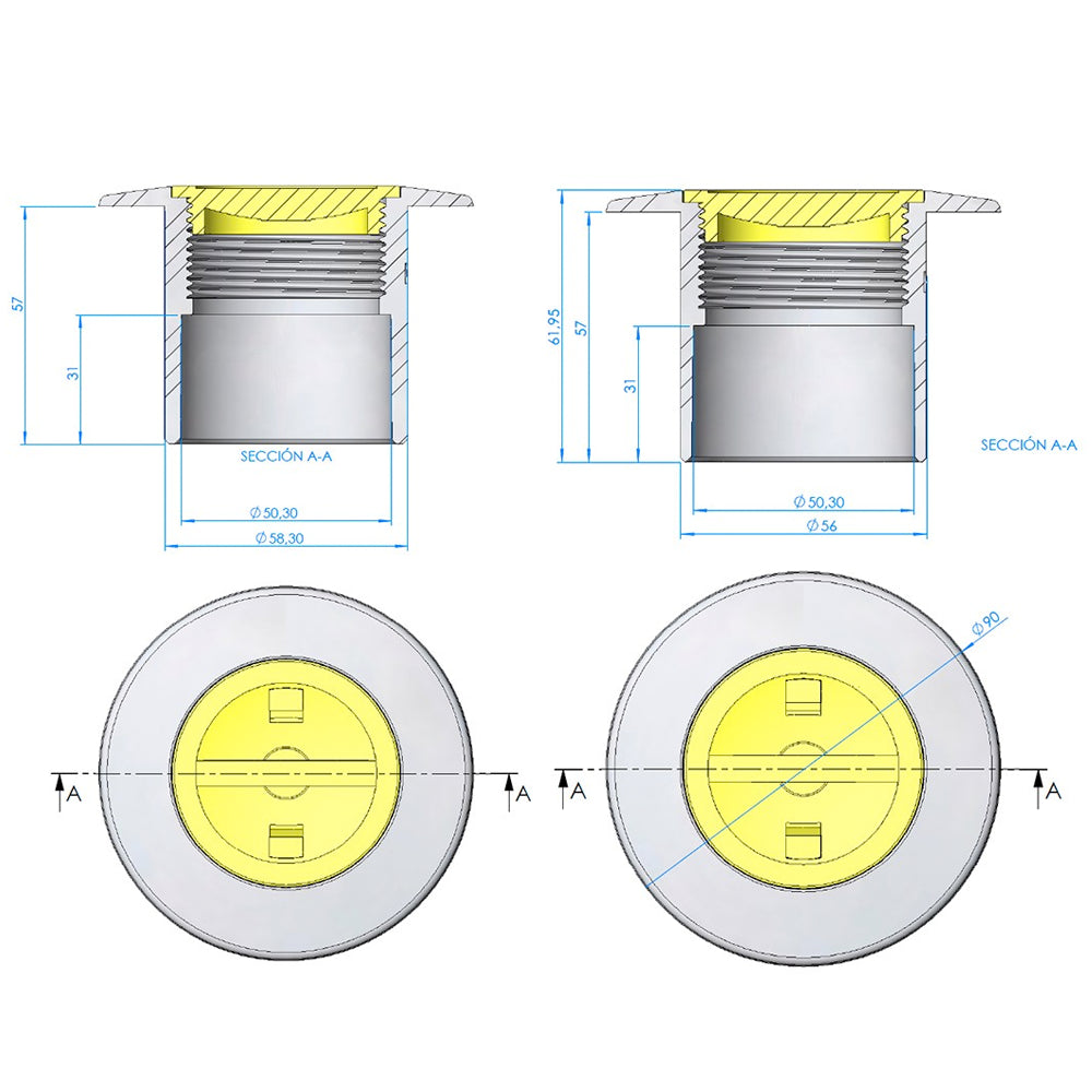 Astralpool - Niche -spuitmondbuis 63ø lumiplus mini snel beton