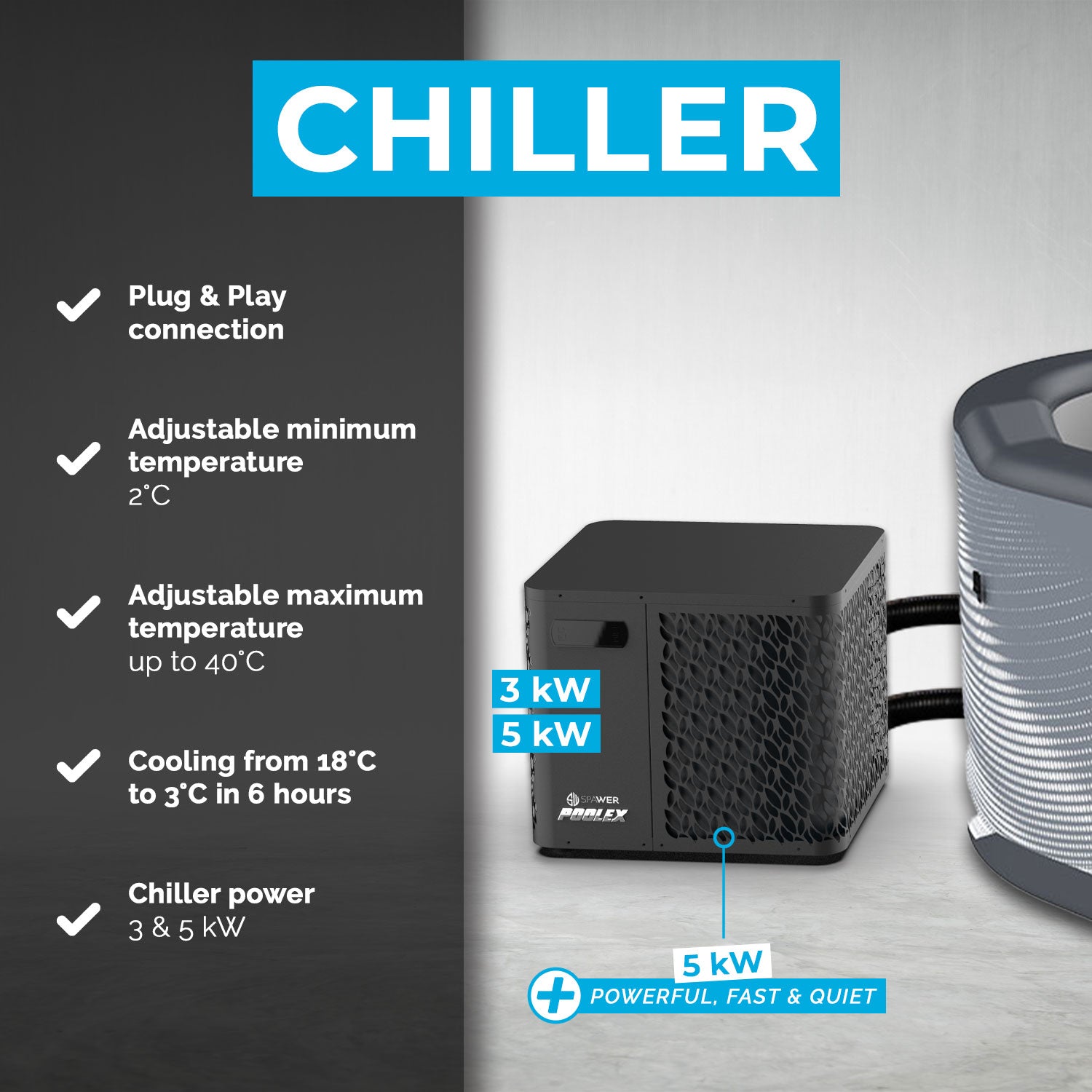 Poolex - NetSpa Järvi bagno di ghiaccio con kit refrigerante