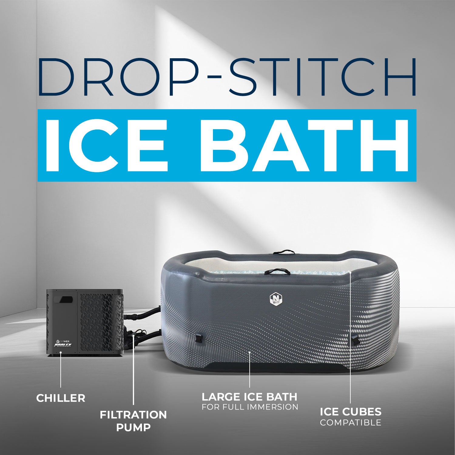 Poolex - NetSpa Järvi bagno di ghiaccio con kit refrigerante