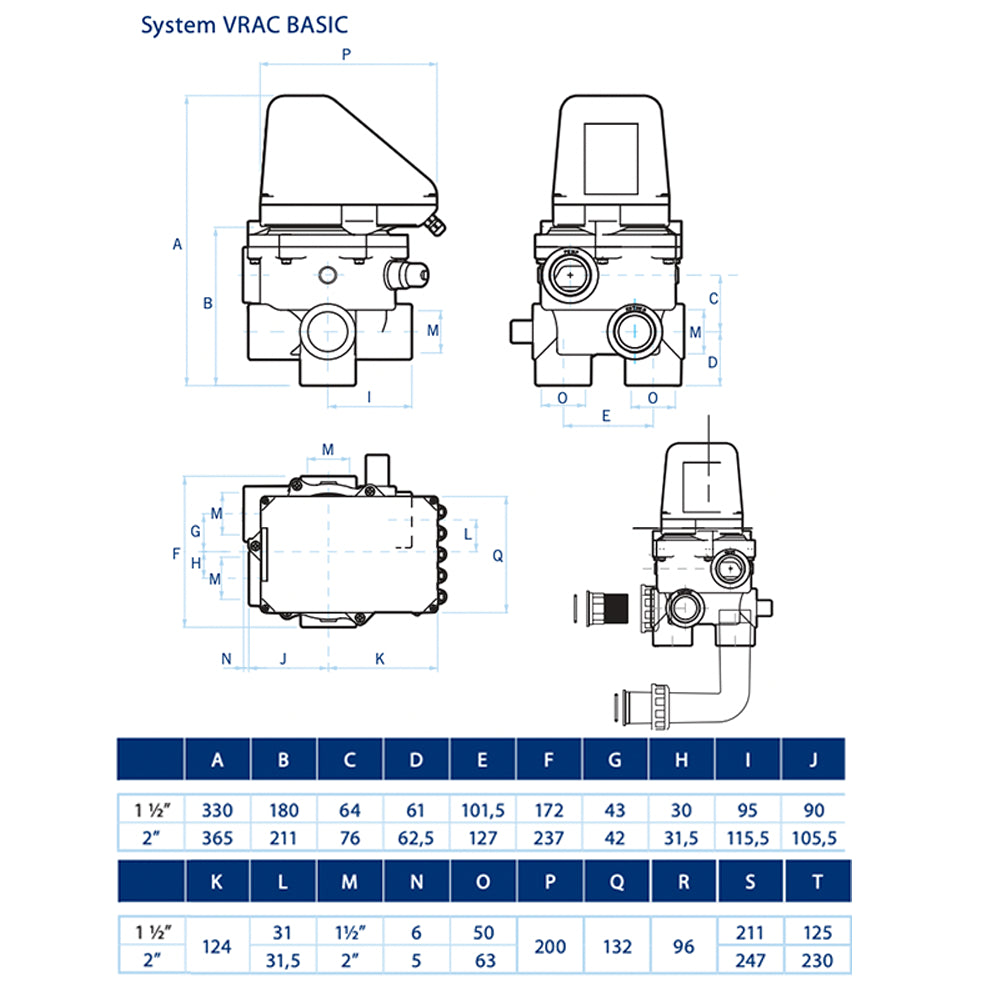 Astralpool - System VRAC BASIC III 1½ Automatische selectieklep