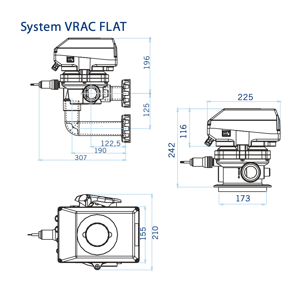 Astralpool - Sistema VRAC lateral plano Válvula seletor automática