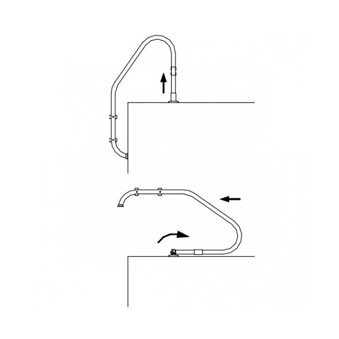 Atralpool - Ancre d'escalier articulé avec 08727 Plater