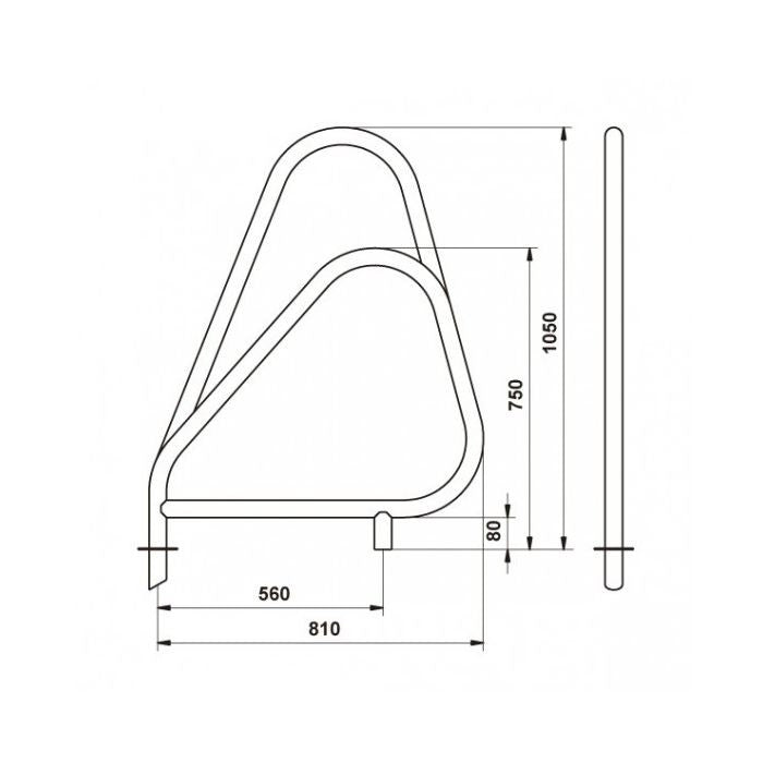 Astralpool - Roestvrije pooluitgang. Asymmetrisch model