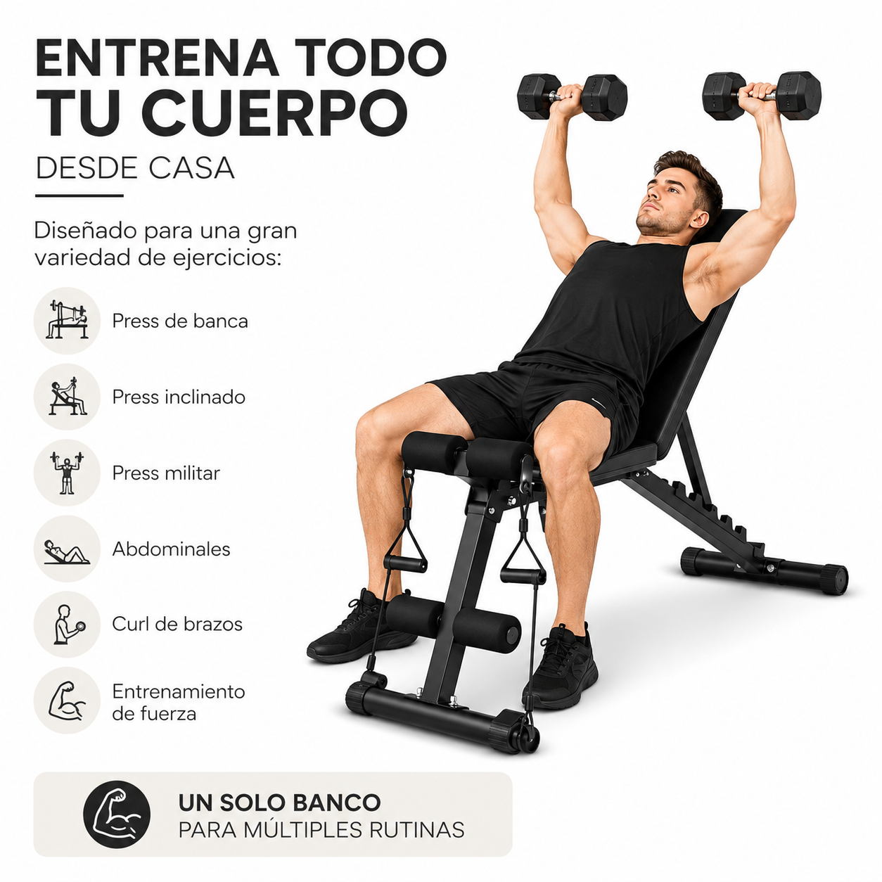 Opvouwbare krachttrainingsbank 120 Kg