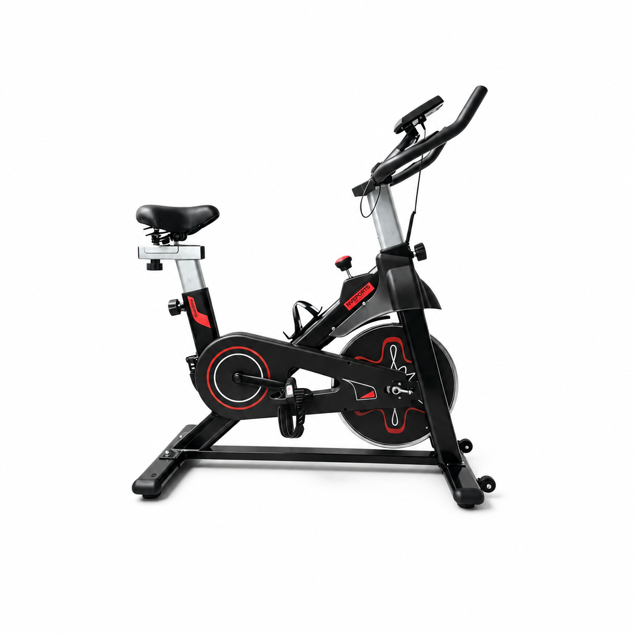 Vélo d'appartement avec résistance réglable, écran LCD, siège rembourré et guidon avec repose-bras pour fitness à domicile