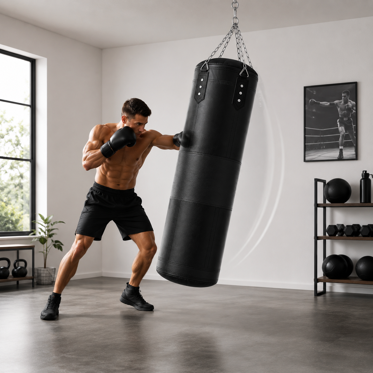 Saco de Boxe PU 120 Por 40 Cm Corrente Reforçada