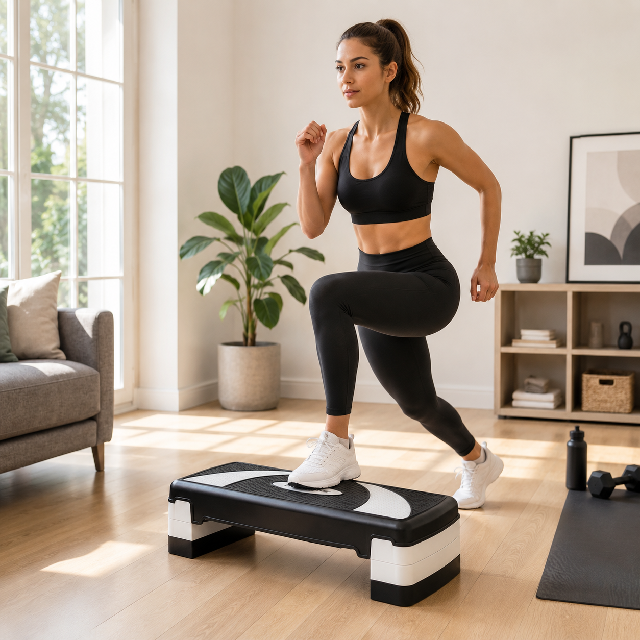 Step Aeróbico Regulable con 3 Alturas y Superficie Antideslizante