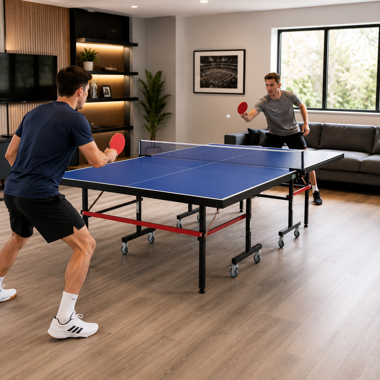 Compacte opvouwbare pingpongtafel met net