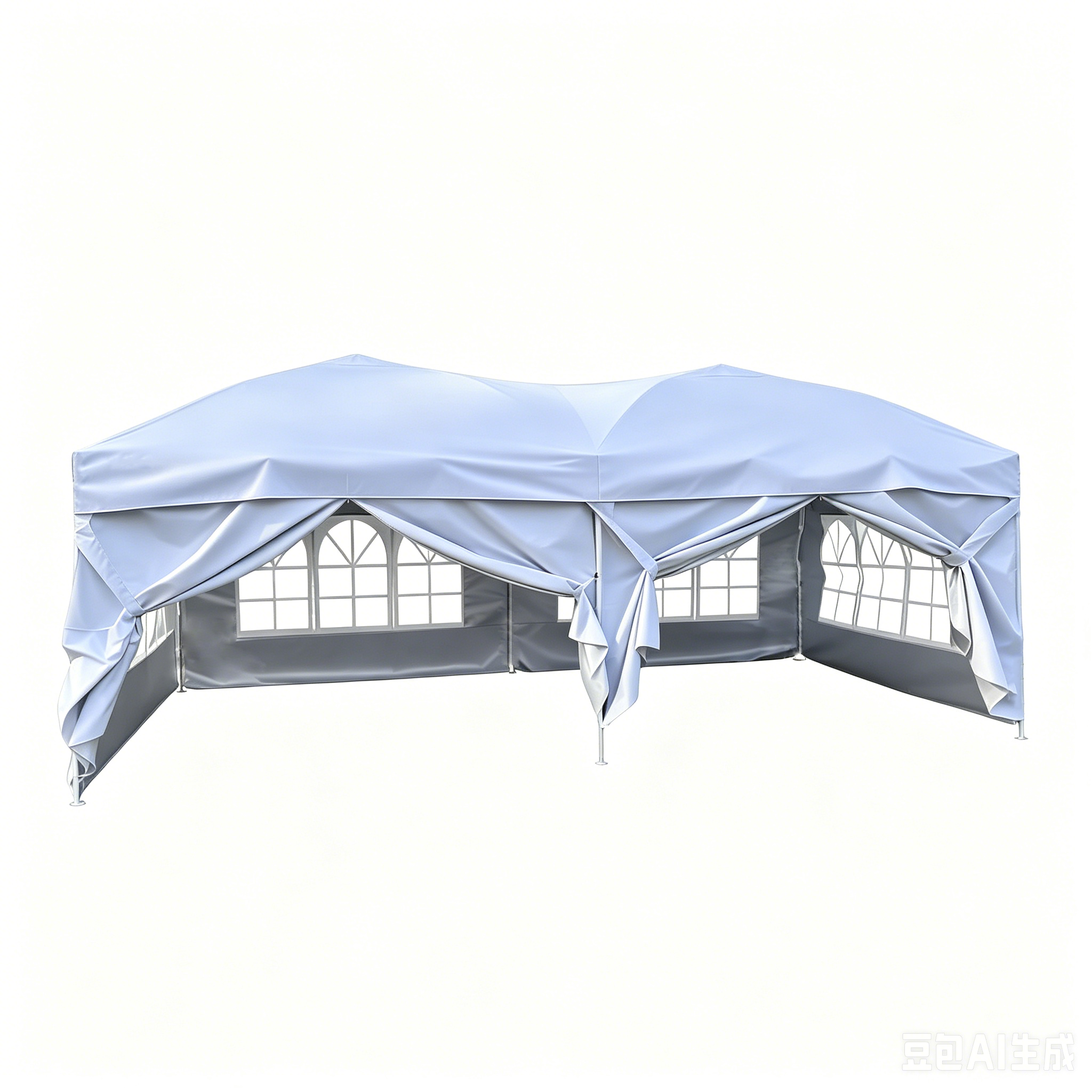 Tenda pieghevole 6x3 m con 6 pareti laterali, struttura rinforzata e borsa per il trasporto colore bianco