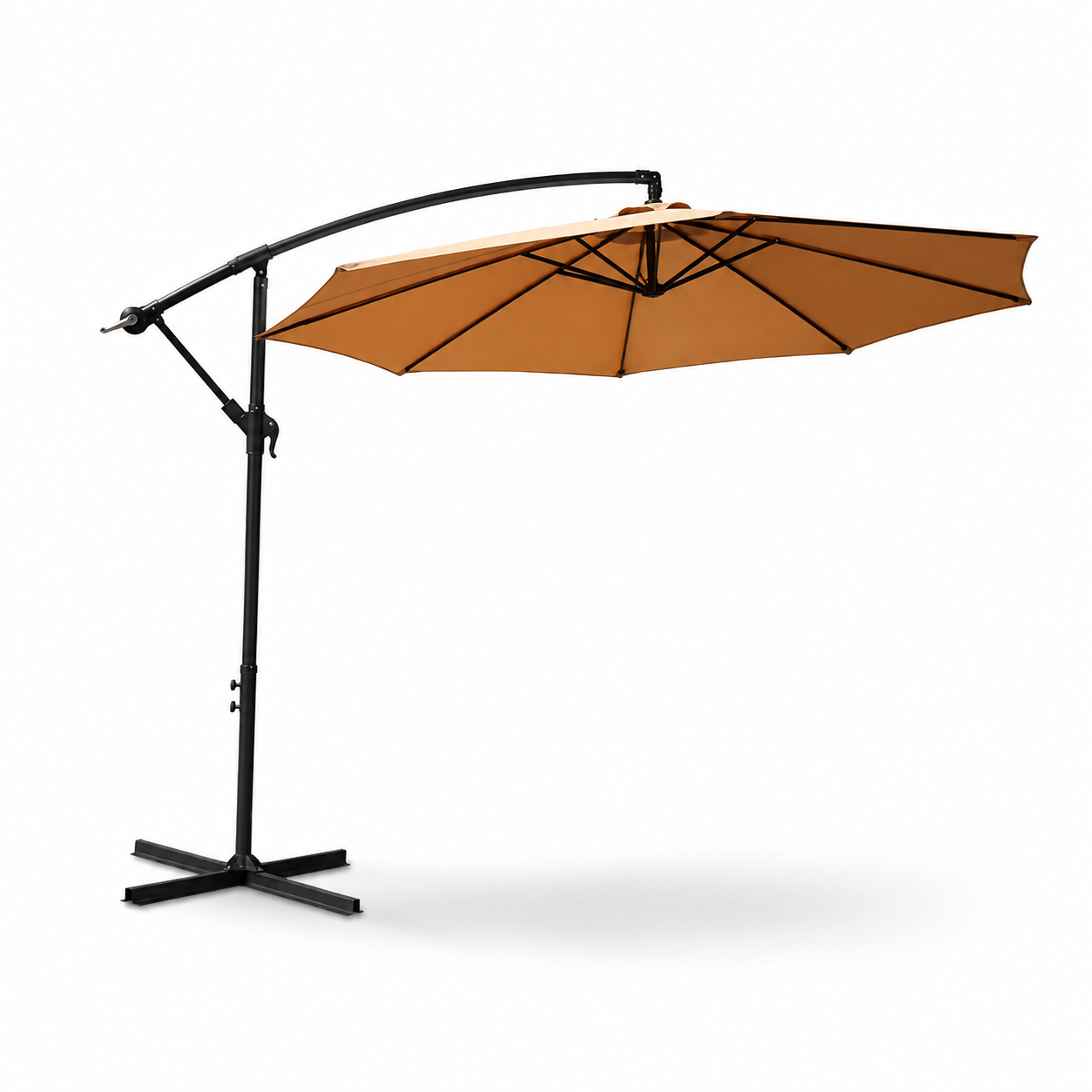Ombrellone Laterale da Giardino 3 Metri Inclinabile a 360° Colore Kaki