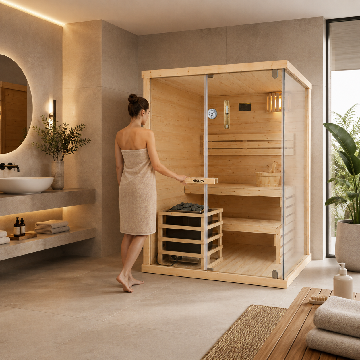 Sauna Finlandesa para Casa 2 Personas Madera de Abeto
