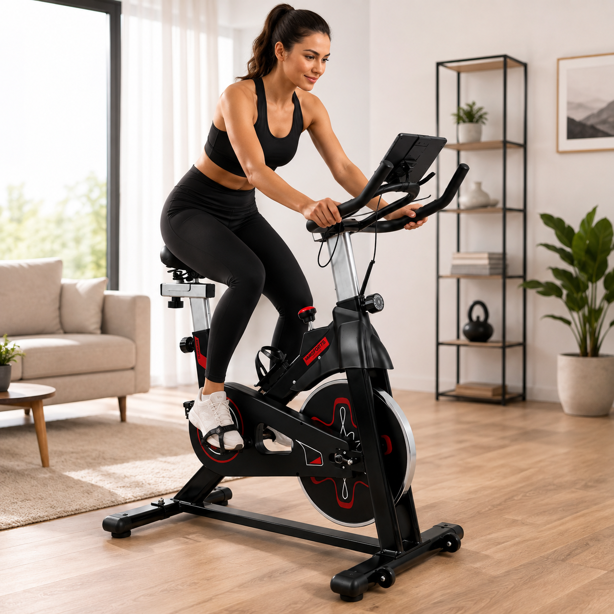 Spinning-Heimtrainer mit verstellbarem Widerstand und LCD-Bildschirm