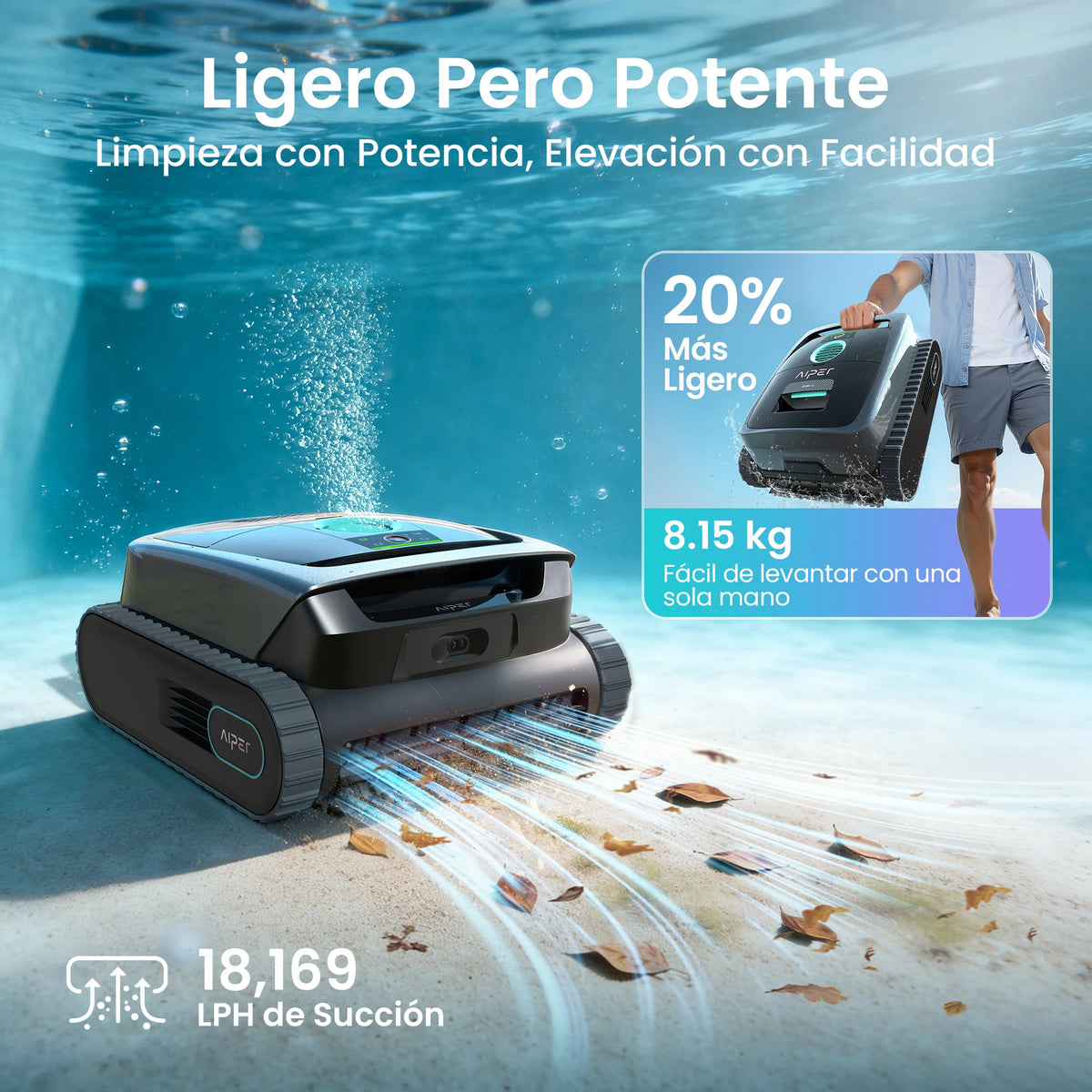 Aiper Scuba S3 Robot Limpiafondos de piscina de batería sin cable
