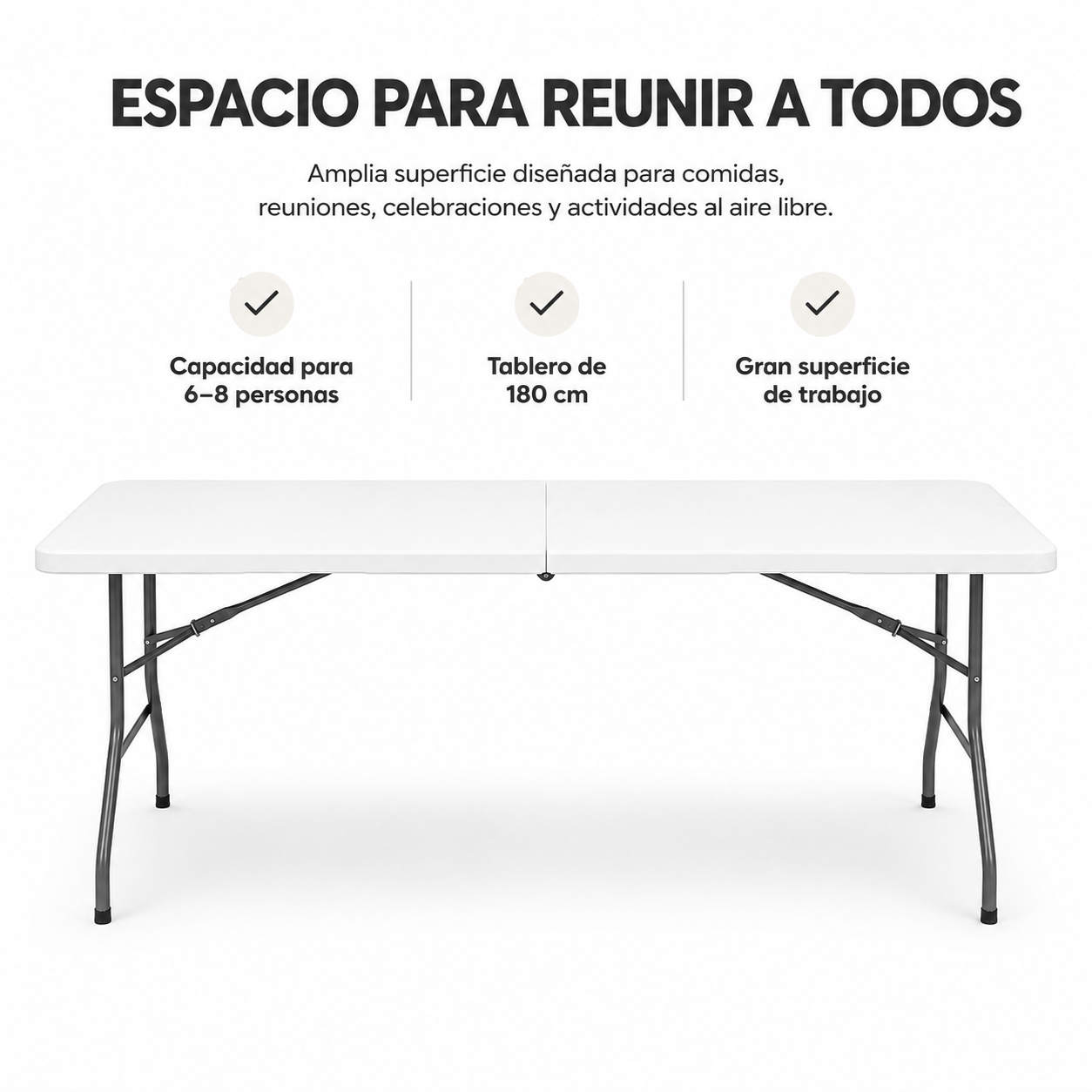 Mesa Dobrável Jardim Portátil 180x74x74 cm