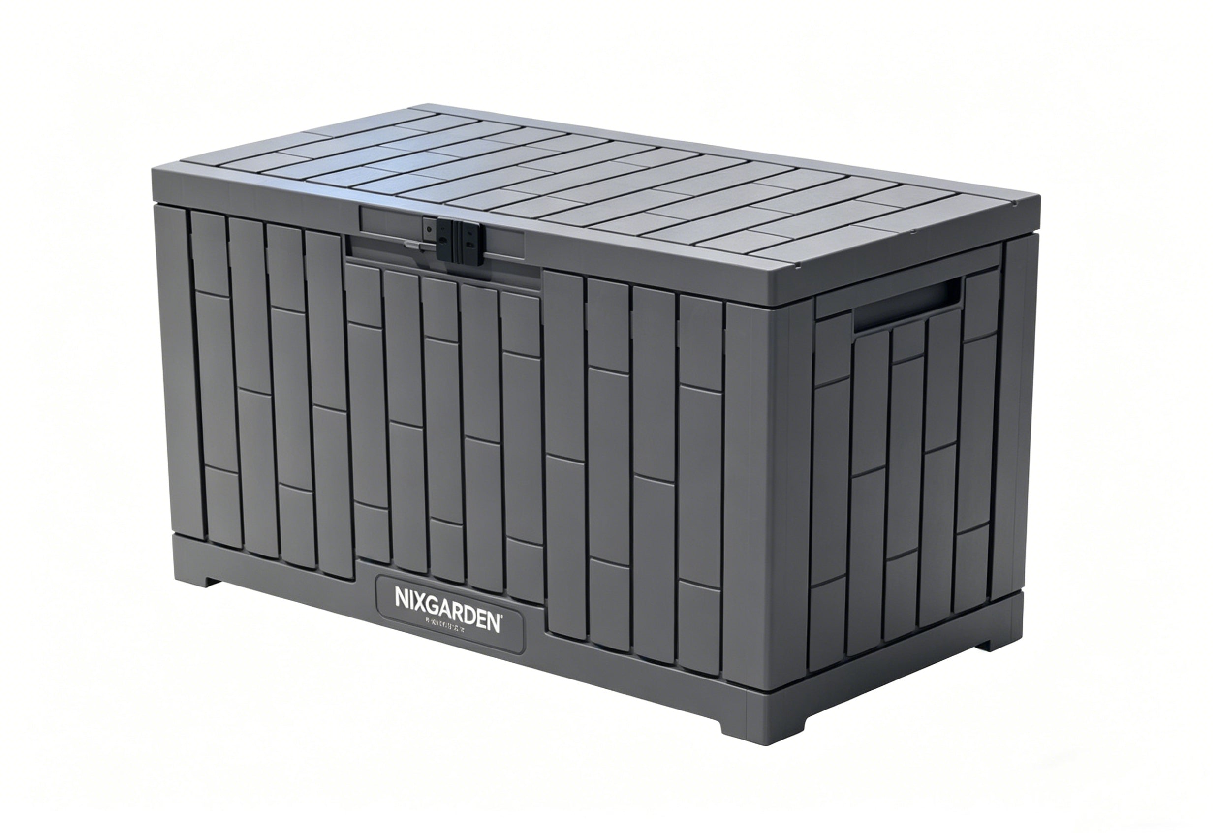 Arcón Jardín Antracita Resina Resistente Efecto Rattan Impermeable