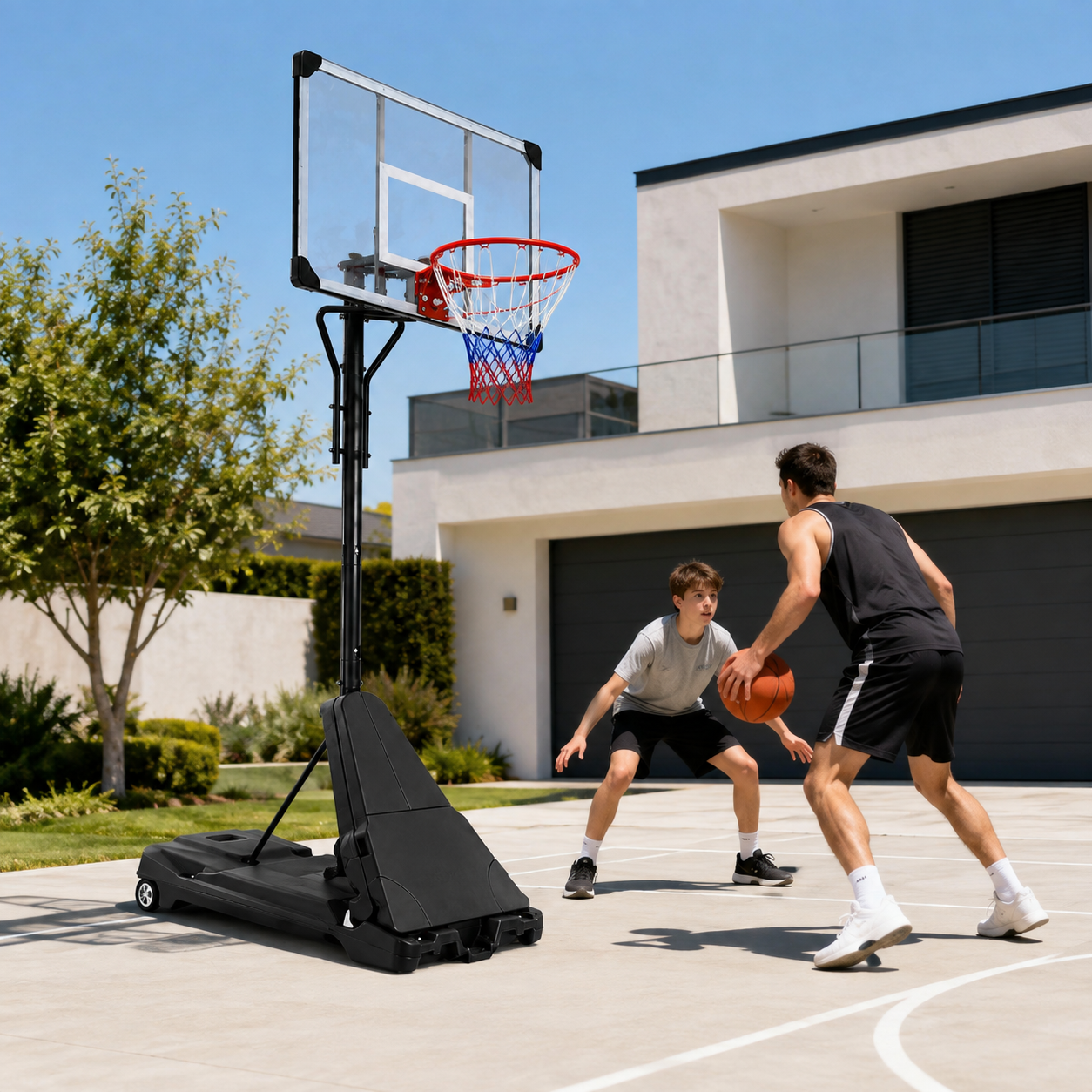 Canestro da Basket Portatile con Altezza Regolabile 2,45-3,05 m