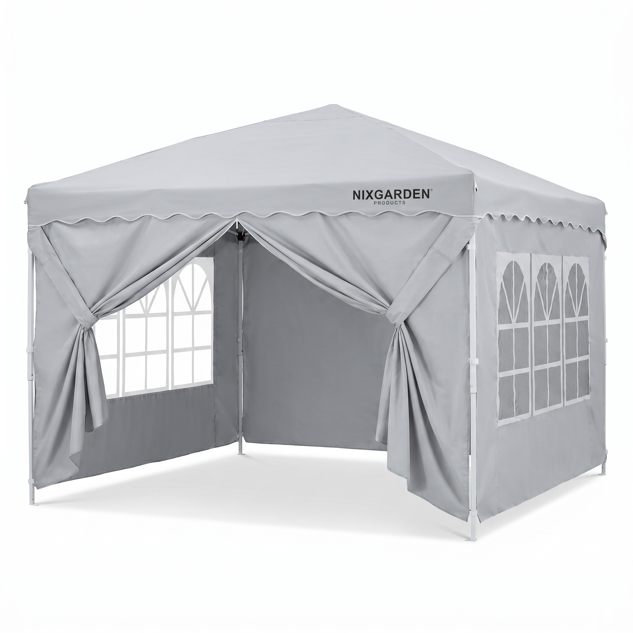 Tenda pieghevole 3x3 m con 4 pareti laterali, struttura rinforzata e borsa per il trasporto colore bianco