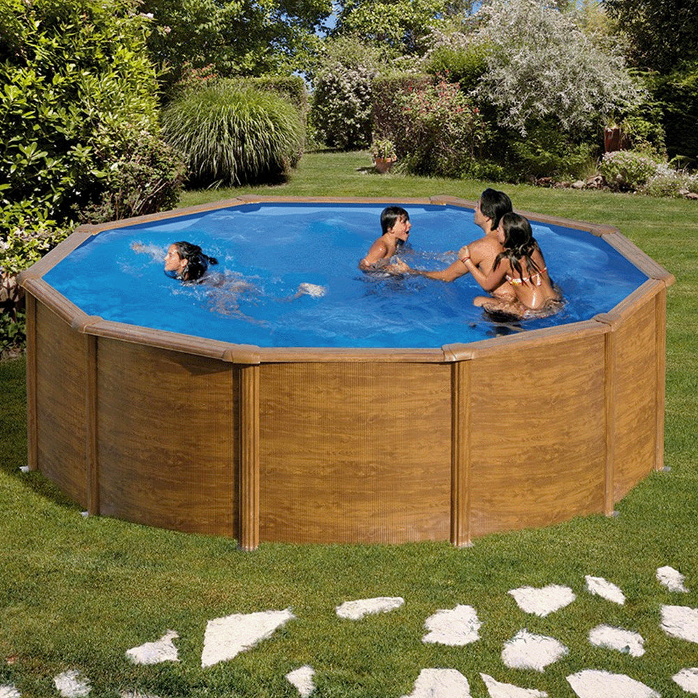 Gre - Piscina Pacific Circular Imitación Madera