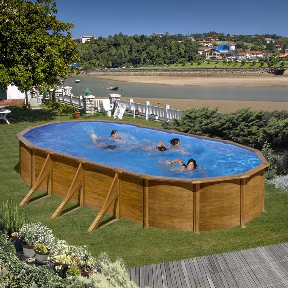 Gre - Piscina em madeira de imitação oval do Pacífico