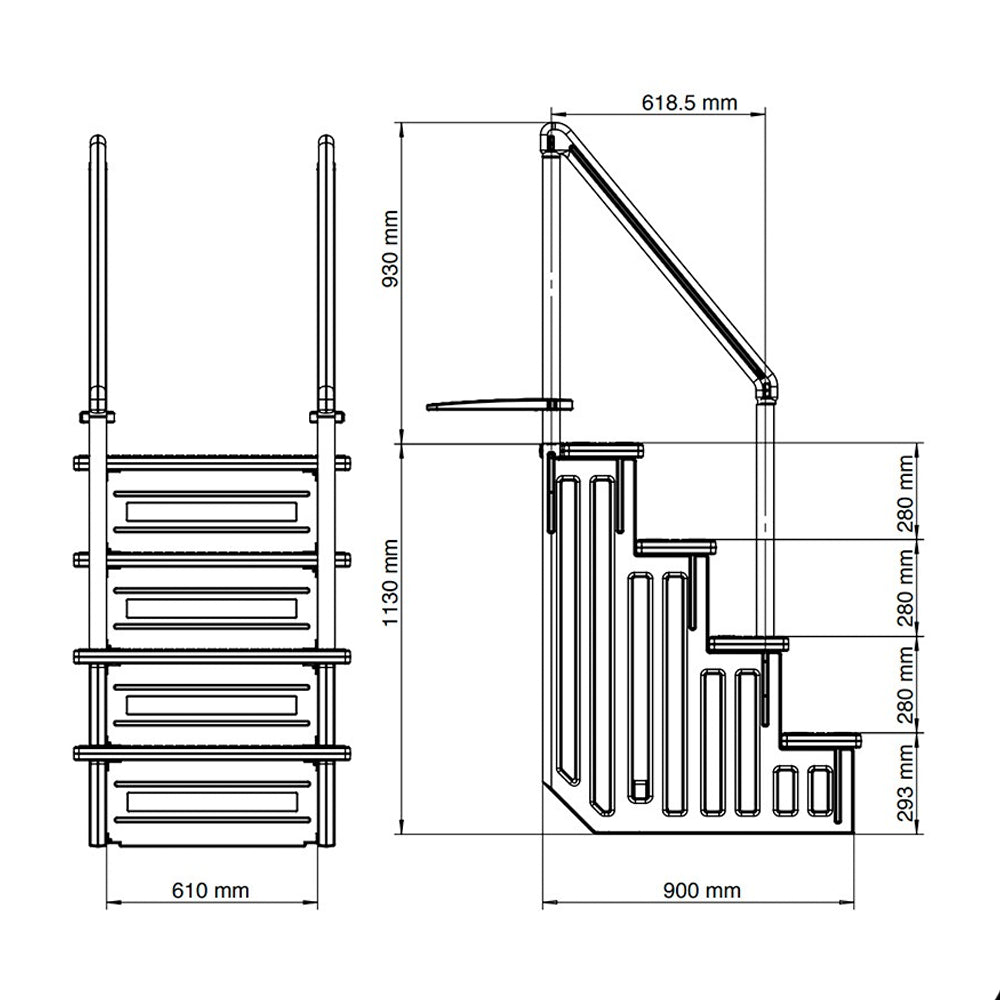 GRE - scala interna per piscine sepolte EPE30