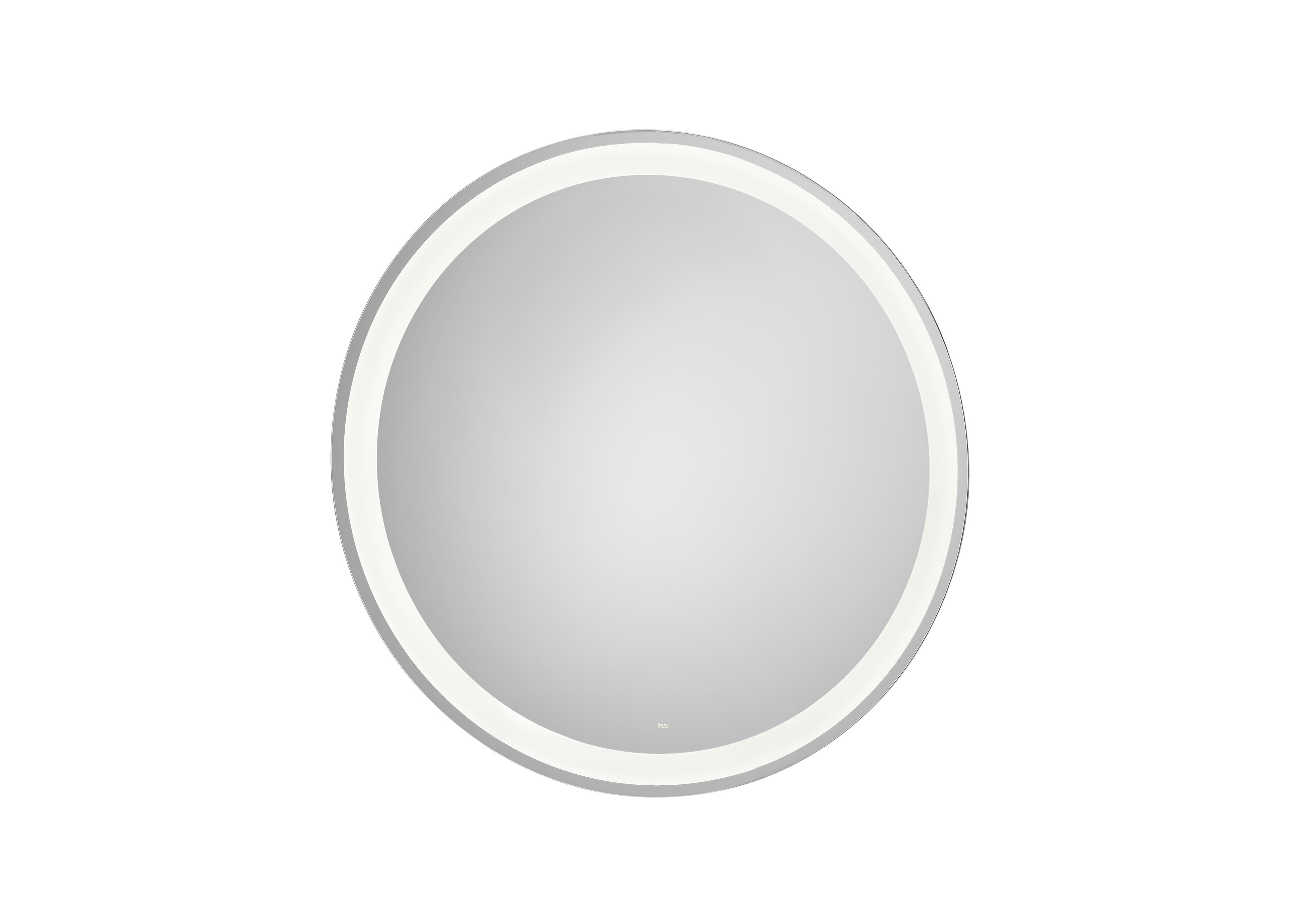 Roca - Iridia circular mirror with perimeter LED lighting and antivaho plate