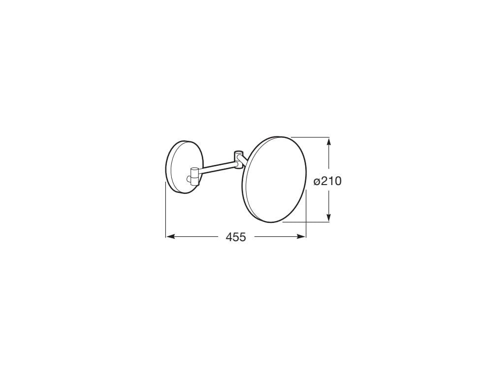 Roca - Espejo Hotels de aumento a pared con brazo articulado 45,5x21x21cm