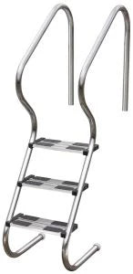 Gre - Escalera 3 peldaños de Fácil Acceso para Piscina Enterrada - Acero inox